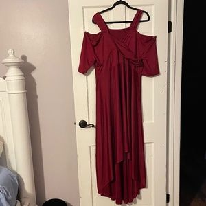 FORMAL HIGH LOW DRESS 2X BURGUNDY